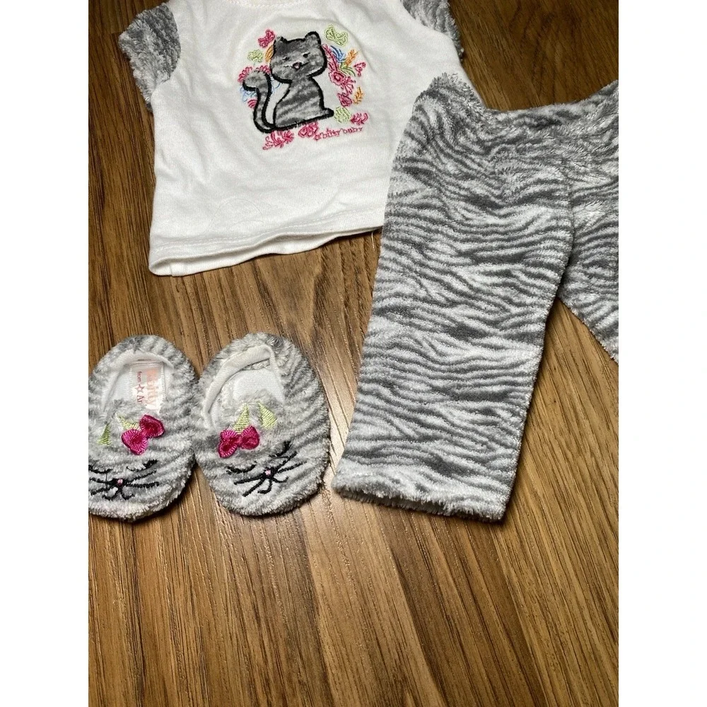 American Girl Bitty Baby Doll Kitty Pajama PJ Cat Pants Shirt Retired Set Rare